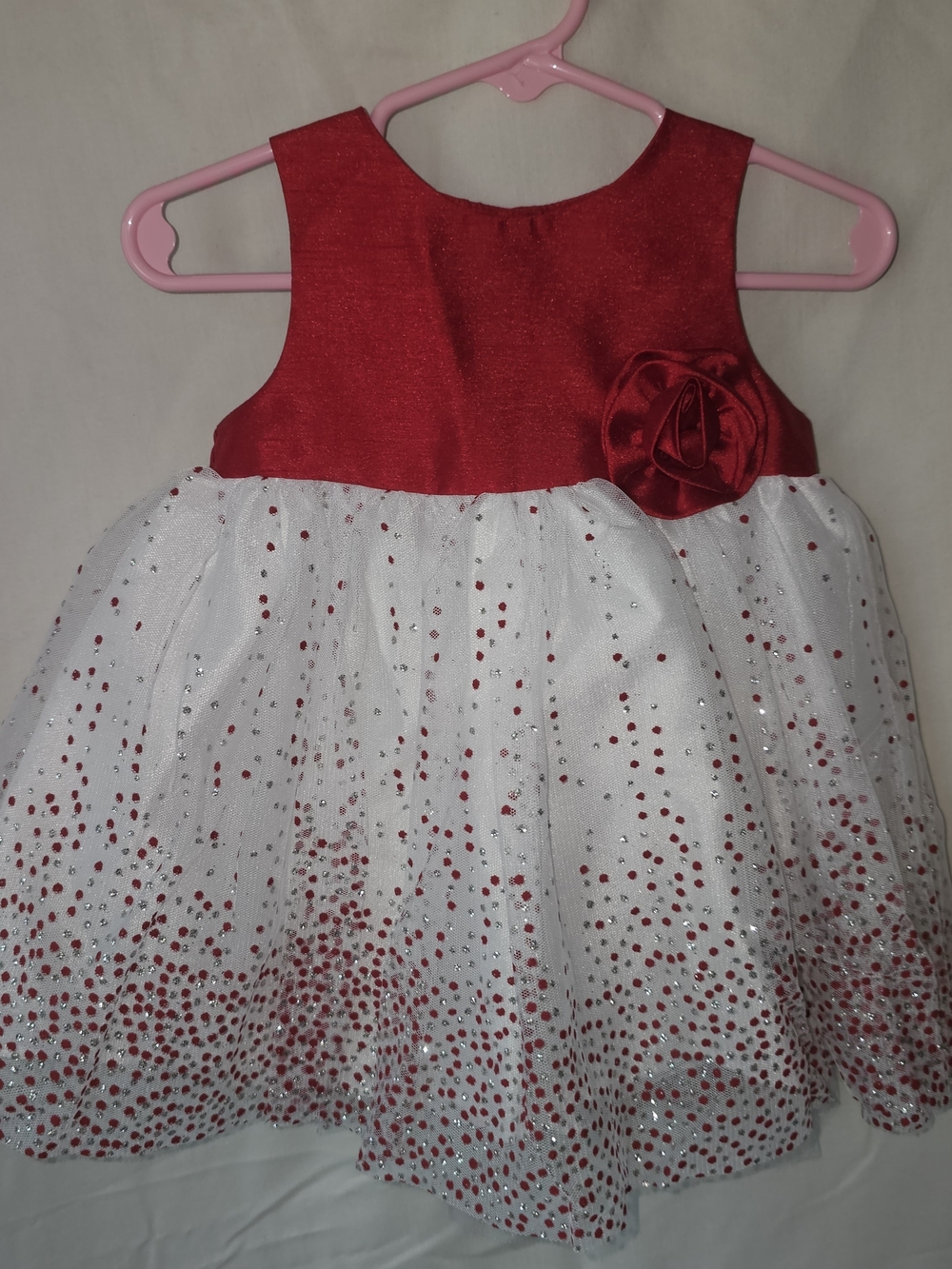 Holiday Editions Red and White Sparkle Tulle Party Dress